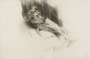 Giovanni Boldini - Portrait Of Whistler Asleep