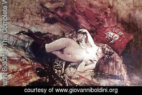 Giovanni Boldini - Naked Young Lady with Blanket