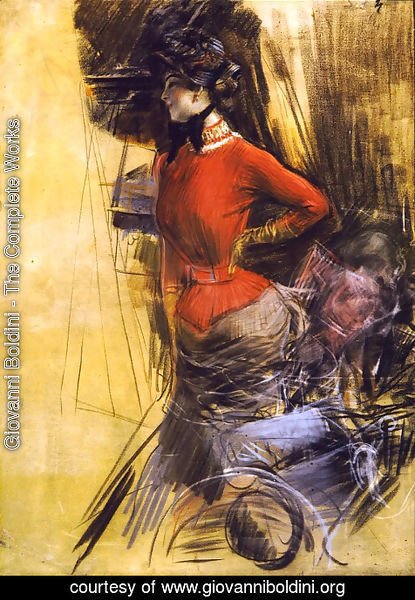 Giovanni Boldini - Lady in Red Coat