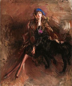 Giovanni Boldini - Lady with Black Greyhound