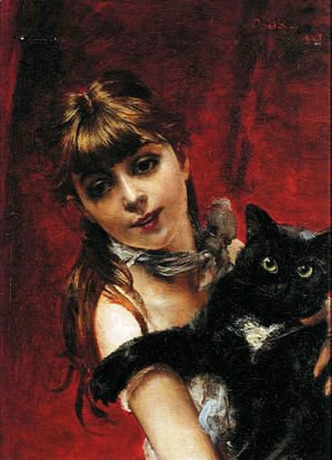 Giovanni Boldini - Girl with Black Cat