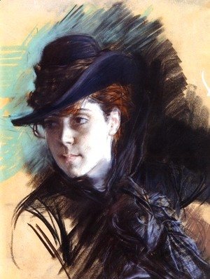 Giovanni Boldini - Girl In A Black Hat
