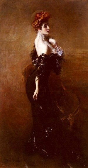Giovanni Boldini - Portrait Of Madame Pages In Evening Dress