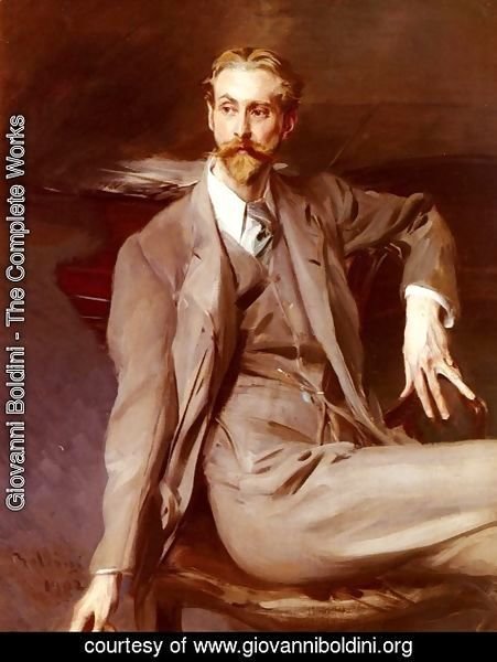 Giovanni Boldini - Portrait Of The Artist Lawrence Alexander (Peter) Harrison 1902