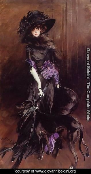 Giovanni Boldini - Portrait Of The Marchesa Luisa Casati  With A Greyhound