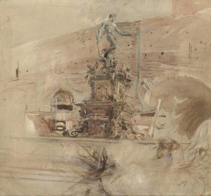 Giovanni Boldini - The Fountain Of Neptune In Bologna