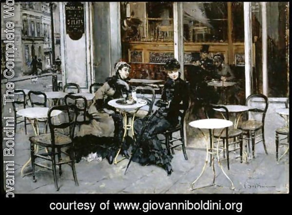 Giovanni Boldini - Conversation at the Cafe