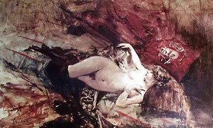 Giovanni Boldini - Naked Young Lady with Blanket