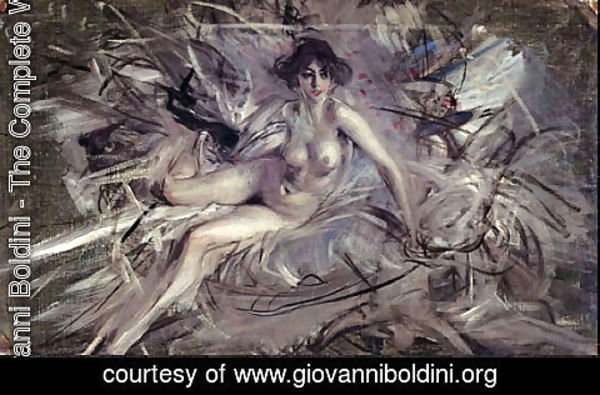 Giovanni Boldini - Nude of Young Lady on Couch