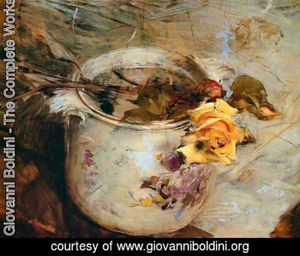 Giovanni Boldini - The Rose in Vase of Sassonia