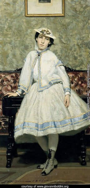 Portrait of Alaide Banti in White Dress