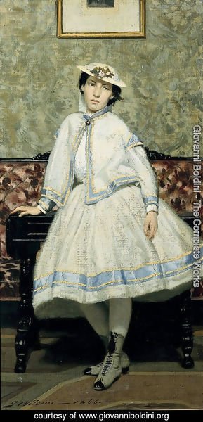 Giovanni Boldini - Portrait of Alaide Banti in White Dress