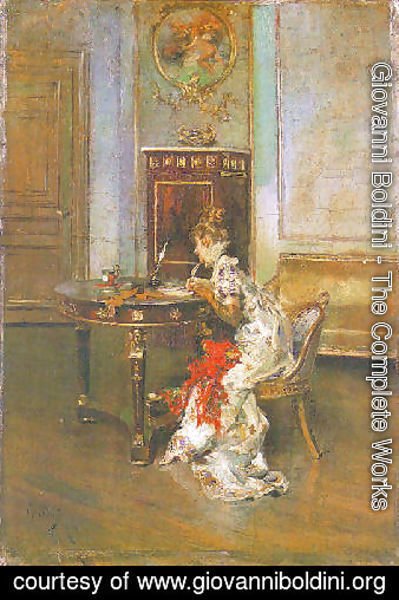 Giovanni Boldini - Young Woman Writing