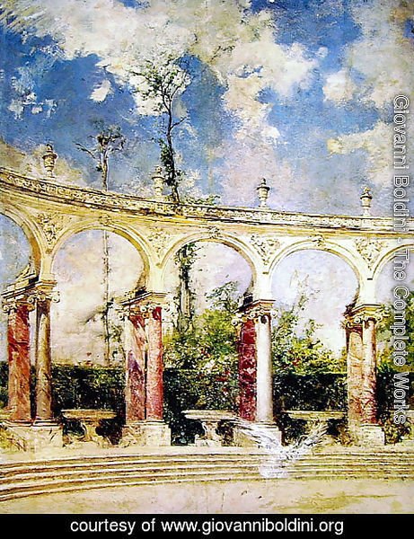 Giovanni Boldini - The Collonade in Versailles