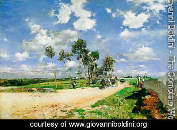 Giovanni Boldini - The Great Road in the Villas Combes