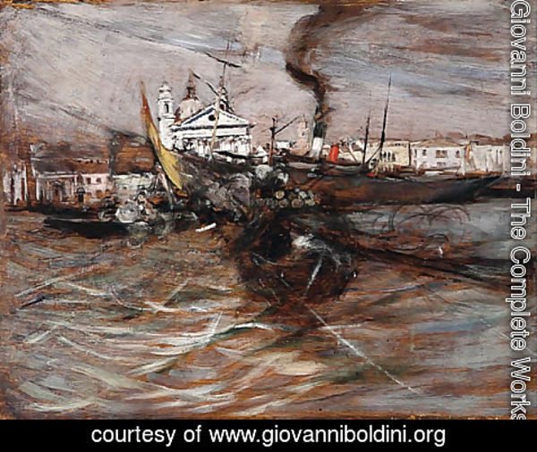 Giovanni Boldini - Ships in Venice