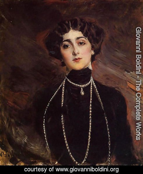Giovanni Boldini - Portrait Of Lina Cavalieri