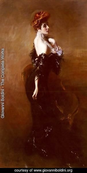 Giovanni Boldini - Portrait Of Madame Pages In Evening Dress