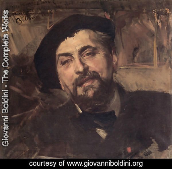 Giovanni Boldini - Portrait Of The Artist Ernest Ange Duez