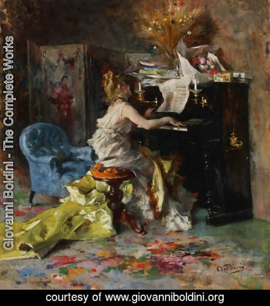 Giovanni Boldini - Woman At A Piano